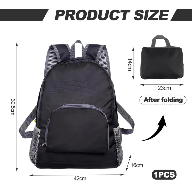 Foldable Backpack, Lightweight Small Backpack, Waterproof Small Backpacks, Space-Saving Pack,