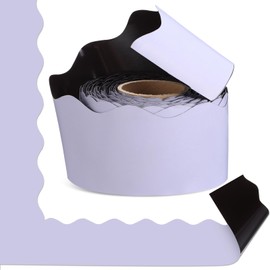 Tenceur 48 Ft x 2.75 Inch Large Magnetic Bulletin Board Borders Bulletin Boarder Trim for Classroom Whiteboard Decorations Scalloped Trim for Office Chalkboard Home Decoration (Lavender)