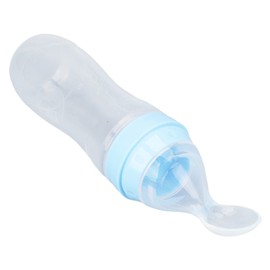 Food Feeder with Soft Spoon for The Elderly, Soft Silicone Bottle with Spoon, Baby Feeder, Elderly Care, Bottle Feeder, for Hand Tremors, Joint Pain or Elderly Use(Blue)