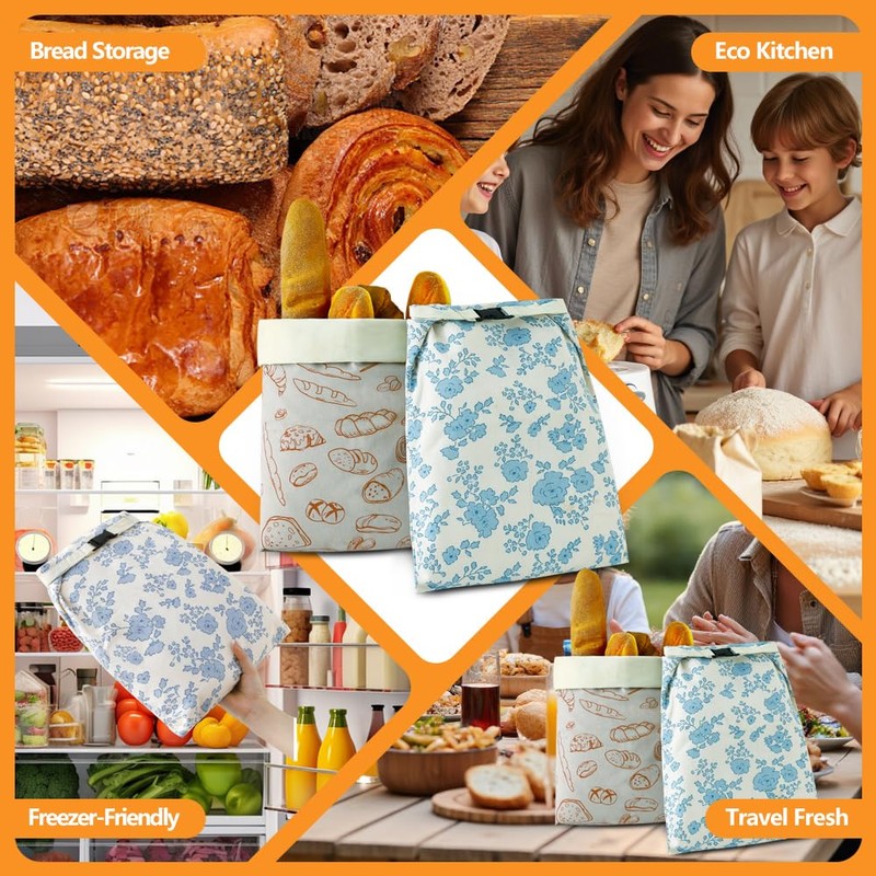 Bread Bags for Homemade bread,2 Pack Sourdough Bread Bags,Beeswax Bread
