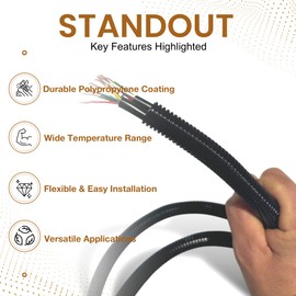 Corrugated Wire Tube Cable Protection Pipe Slit Flexible Car Tubing/Trunking (Inner Ø4.5mm, 5 Metres)
