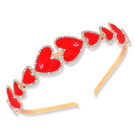 JERTOCLE Valentine's Day Headbands for Women Glitter Rhinestone Heart Headbands Heart Hair Hoops Hair Accessories Valentine's Day Hairband Headwear Gifts
