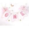 Flower 1st Birthday High Chair Banner - Pink and Gold