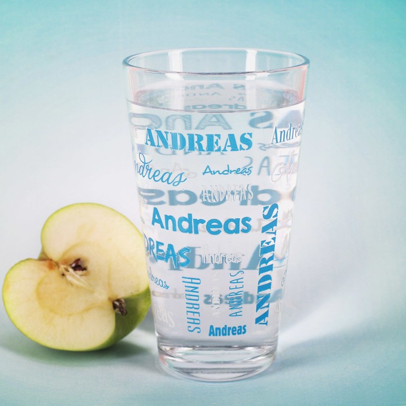 Herz & Heim® Drinking Glass with Name in Various Fonts