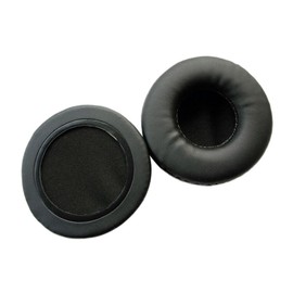 CAXUSD 2pcs Round Earphone Earmuffs Soft Leather Headphone Covers Diameter Replacement Earpads for Enhanced Comfort and Sound Quality Black