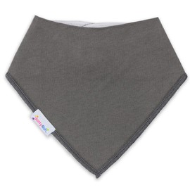 Dotty Fish Baby Bandana Bibs. Drool Bibs. Super Absorbent Teething Bib. Dark Grey. Organic Cotton Bib.