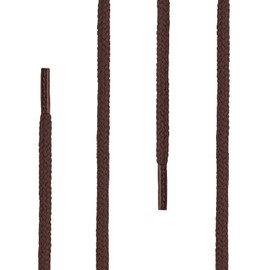 Di Ficchiano Round Shoelaces, Round Laces Made of 100% Cotton, Tear-Resistant, Diameter 3-4 mm, Lengths 45-200 cm, dark brown