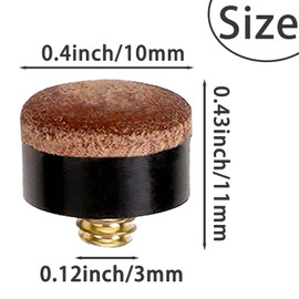 RIVIEVAL 24Pcs Screw on Tips, 10mm Cue Tips Pool Billiard Cue Tips Replacement with Storage Box for Pool Cues and Snooker-Brown