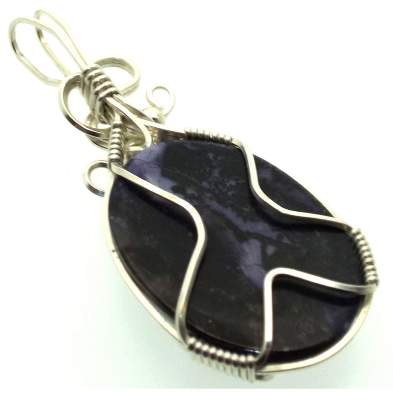 Tiffany Stone Gemstone Sterling Silver Wire Wrapped Pendant