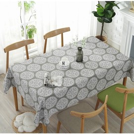 Aeici Square Table Cloth 140x140 Kitchen Table Cloth Cotton Tablecloth Party Washable Fabric for Indoor Outoor