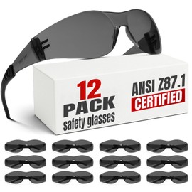 Hoqiwild ANSI Z87.1 Tinted Safety Glasses Bulk 12 pack, Safety Sunglasses for men and women, Scratch & Impact Resistant UV protection sunglasses for Construction, Outdoor Sports & Work