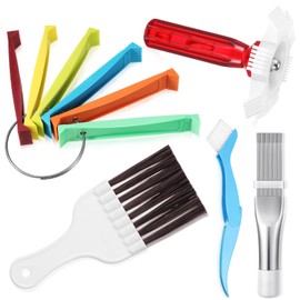 CHENGU 5 Pieces Air Conditioner Fin Cleaner Set 3 Different Fin Comb Condenser Fin Straightener and 2 Different Brush Condenser Complete Category Evaporator Radiator Repair Clean Set