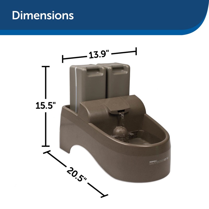 PetSafe Drinkwell Outdoor Dog Water Fountain - 2 Reservoirs -
