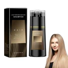 Color-Shampoo für Natürliches Hellbraun, Hair Dye Shampoo, Sofortige Farbverdichtung mit Glanzschutz, Leichte Auftragung für Gleichmäßige Farbverteilung, Schützt vor Ausbleichen