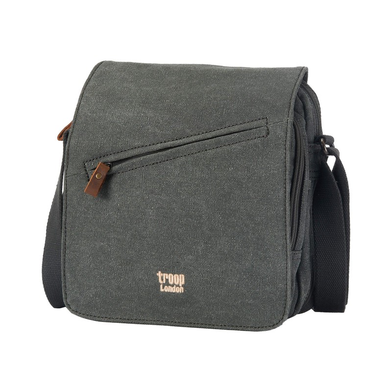 Troop London TRP0238 Classic Canvas Across Body Bag Green