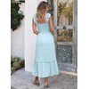 ANRABESS Womens Summer Sleeveless Maxi Dress Square Neck Smocked Boho