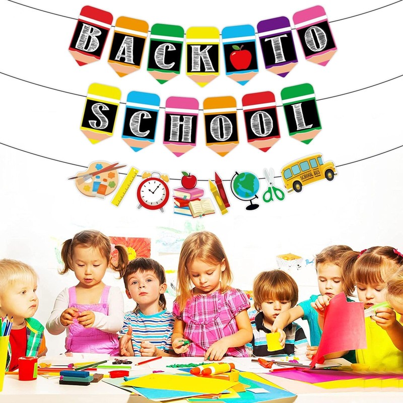SINGOMON Back to School Banner First Day of School Garland