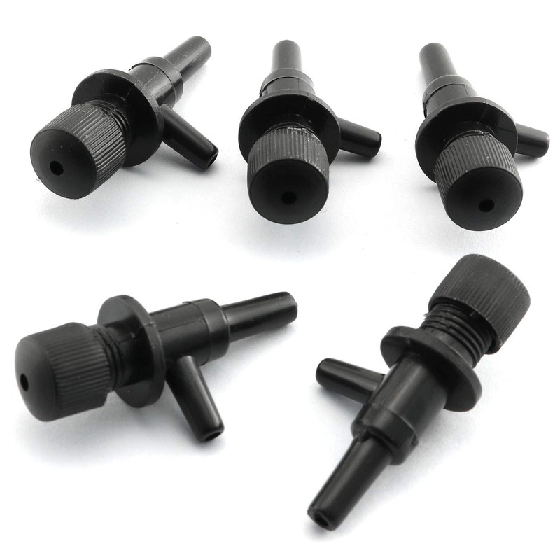 DGZZI Aquarium Air Pump Valve 5PCS Black 2 Way Fish
