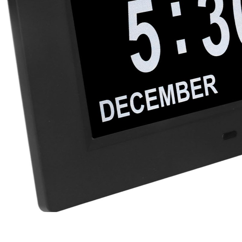 8inch Digital Day Calendar Clock Alarm Reminders 8 Languages Large