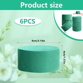 6 STK Blumensteckschaum für Blumen Steckschaum für Kunstblumen,Steckmasse für Kunstblumen Rund, Steckschwamm für Trockenblumen Rund,Nasssteckschaum Schaumstoff für Hochzeit Party Dekoration(8x4 cm)