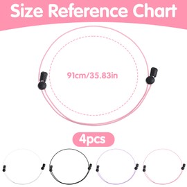 Ajcotahm 4PCS Tuck Band Adjustable Shirt Crop Tuck Band Women Stretchy Invisible Crop Top Bands Waist Belt for Tucking Shirts & Sweaters (Black Purple White Pink)