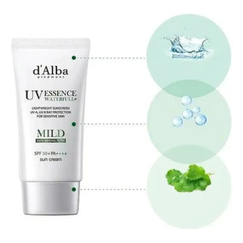Protector Solar Waterful Mild Suave D'alba Spf 50+ 50ml