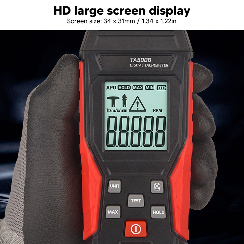 TA500A Digital Tachometer Valve Lockable Non Contact Portable RPM Meter
