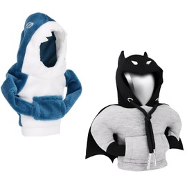 YcsRnn Gear Stick Cover, Pack of 2 Car Gear Shift Knob Covers, Bat and Shark Designs, Universal Fit for Most Cars, Soft Fabric Protection for Gear Stick, Fun and Stylish Car Interior Accessory