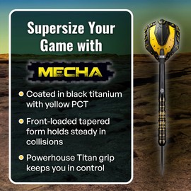 Shot! Darts AI Mecha Steel Tip Dart Set 90% Tungsten Barrels (22, Grams)