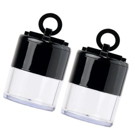 SAFIGLE 2Pcs Portable Loose Powder Box with Built Puff Refillable Makeup Container for Travel Compact and Lightweight Design Airtight Lid for Even Powder Distribution