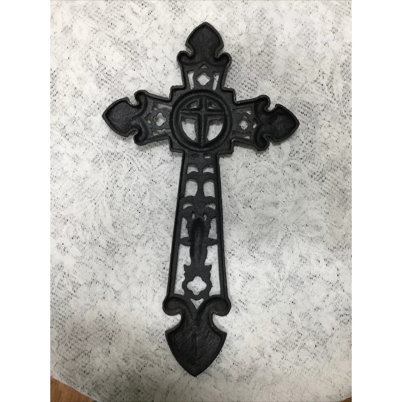 Cast Iron Black With Silver Highlights, Large Cross (0383)