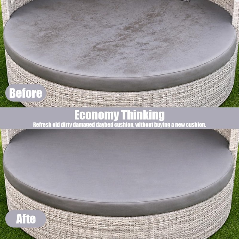 Outdoor Daybed Cushion Cover 66’’ with 3 Pillow Cases (Gray)
