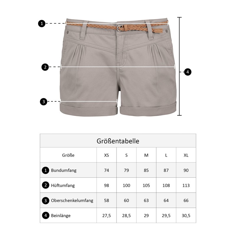 Sublevel women's stretch shorts with a braided belt. - Light