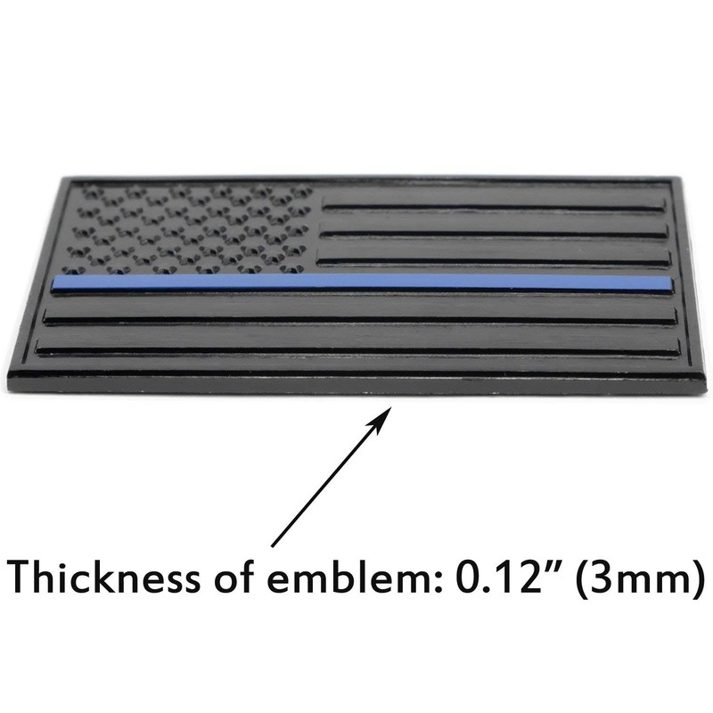 MULL USA 3D Metal Flag x2 emblem Forward and Reverse