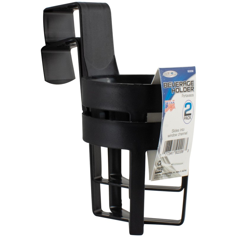 Custom Accessories 92206 Black Small Cup Holder, (Twin Pack)