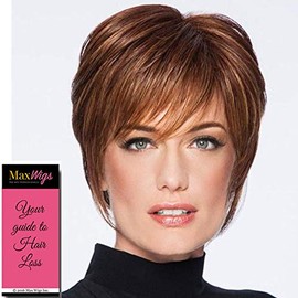 Wispy Cut Wig Color R11S+ GLAZED MOCHA - Hairdo Wigs 5" Short Layered Face Framing Tru2Life Heat Friendly Synthetic Razor Cut Fringe Bundle MaxWigs Hairloss Booklet