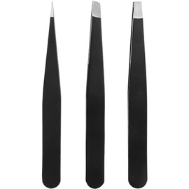 3 Piece Stainless Steel Tweezers for Facial Hair Remover