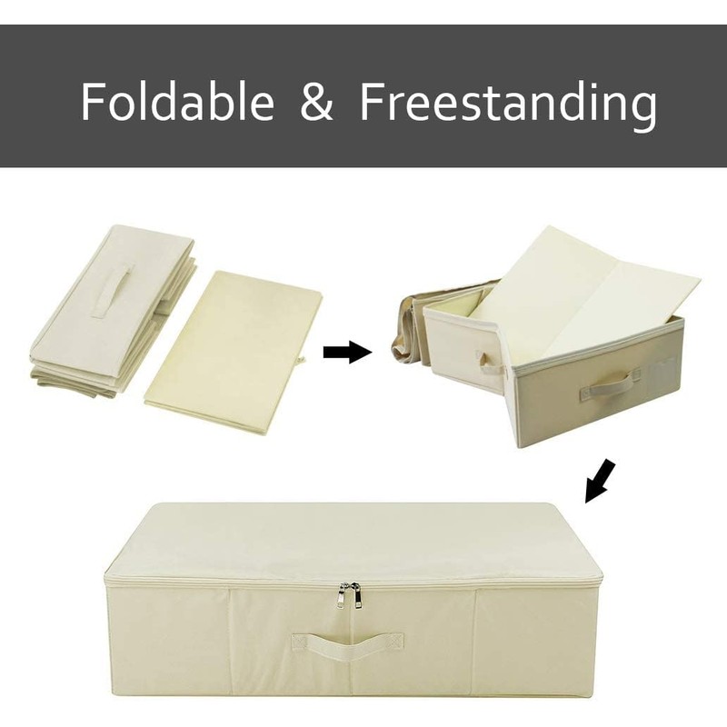 iwill CREATE PRO 3Pcs Collapsible Rigid Underbed Storage Bins, 27.5