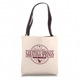 Saratoga Springs New York - Saratoga Springs NY Label Tote Bag