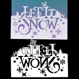 A Large 'Let It Snow' with Snowflake Decoration Border Edging Metal Cutting Die, Christmas, Card Making, Paper Crafts, Stencil,15.2 cm x 10.2 cm Die Size, I2,