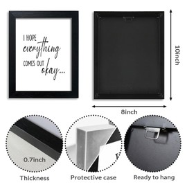 Pigort Funny Bathroom Sign Bathroom Quotes Wall Decor, Black and White Bathroom Wall Art, Toilet Decor Signs for Guest Room 8x10 Inch (Everything Comes Out Okay)