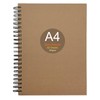 A4 Sketchbook, Spiral Bound Notebook, Kraft Cover Blank Sketchpad, Blank