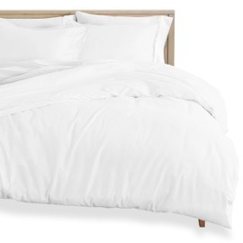 Bare Home Flannel Duvet Cover - Twin/Twin Extra Long - 100% Cotton, Velvety Soft Heavyweight Premium Flannel, Double Brushed - Includes Sham Pillow Covers (Twin/Twin XL, White)