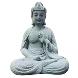 livelyfish Zen Aquarium Buddha Decorations, Buddha Statue for Home Decor, Meditation Stone Buddha Statue for Garden Fish Tank Sculpture, A