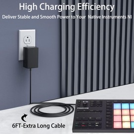 UL Listed 15V 18W AC Adapter Compatible with Native Instruments NI Traktor Kontrol S5 S4 S2 Z1,Komplete Kontrol S88 S61 S49 S25 S61mk2 S49mk2,Maschine Studio,Traktor Audio 2 Mk2 6 10 Power Supply Cord