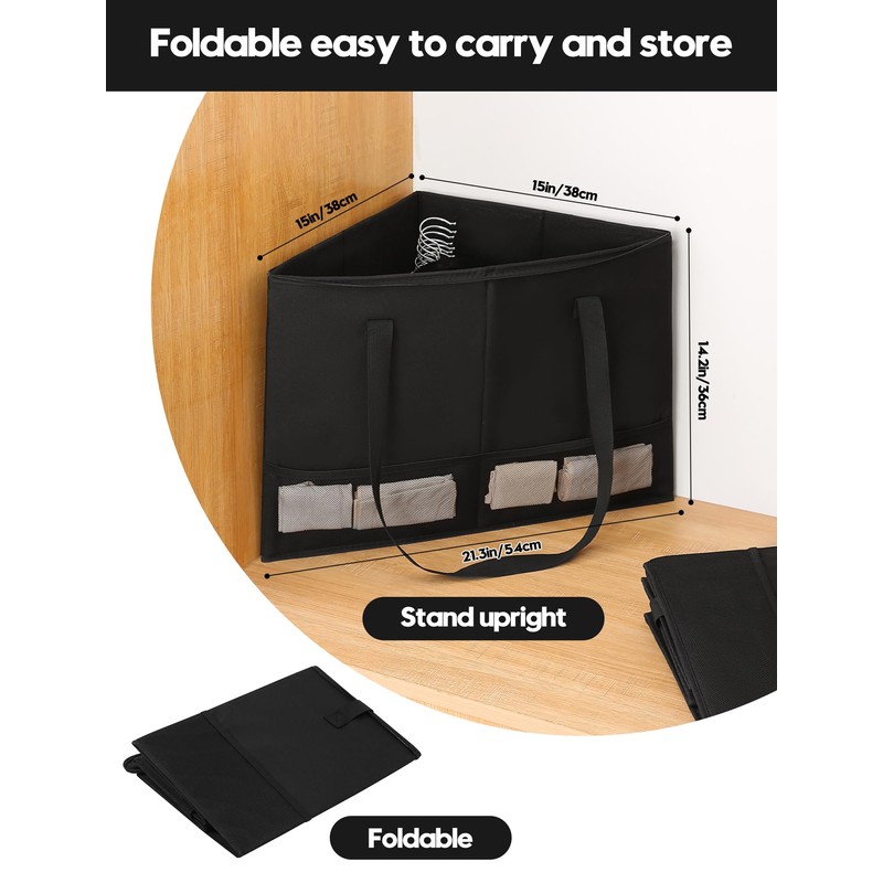 Wanapure 2 Pack Rigid Hanger Organizer, Triangle Storage Bin with