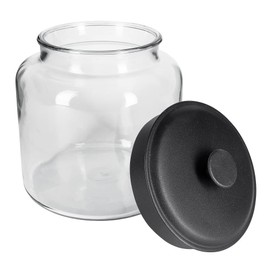 Anchor Hocking Montana 1.5 Gallon Glass Jar with Lid, Black Metal Lid