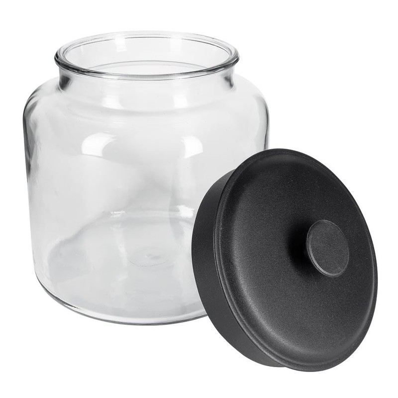 Anchor Hocking Montana 1.5 Gallon Glass Jar with Lid, Black