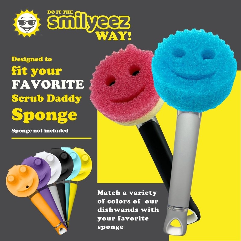 The Original Smiling Sponge Handle Soap Dispensing Handle by Smilyeez