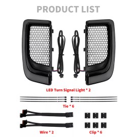 YHMTIVTU Black Fairing Lower Grills Turn Signal Lights For Harley Road Street Glides 14+